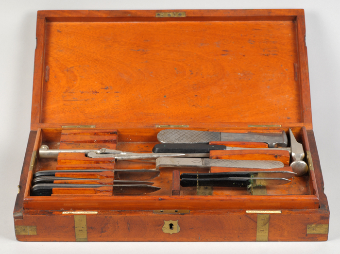 Army Surgeon's campaign instrument box at Whyte's Auctions