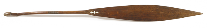 Early 19th century Maori canoe paddle at Whyte's Auctions