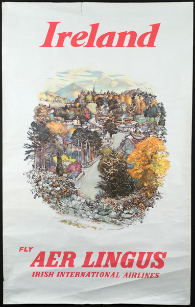Aer Lingus Enniskerry Village Travel Poster at Whyte's Auctions