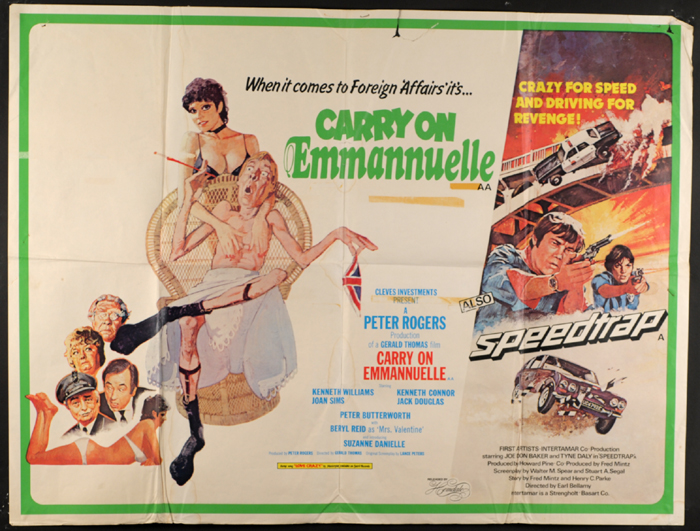 Carry on Emmannuelle/Speedtrap combination poster at Whyte's Auctions