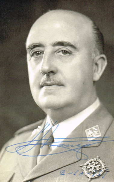 A signed photograph of Generalisimo Francisco Franco at Whyte's Auctions