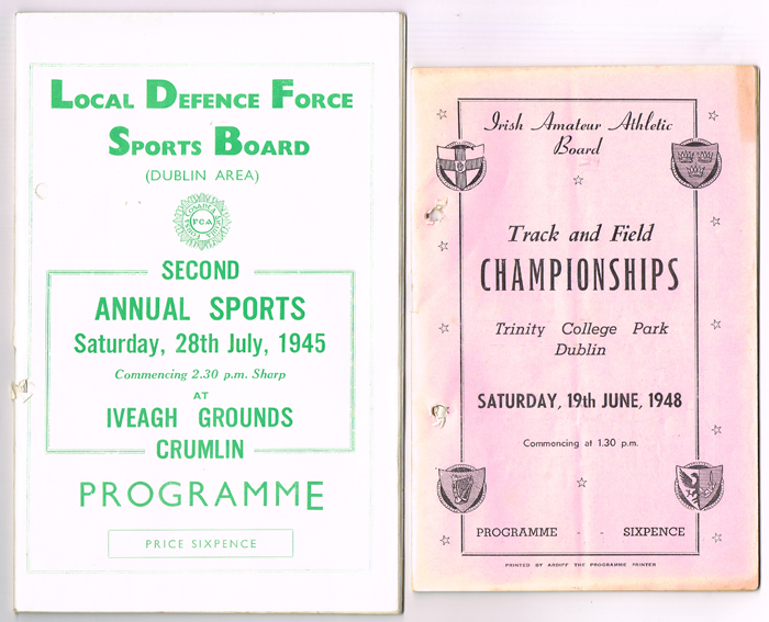 1940s Irish Athletics programmes (5) at Whyte's Auctions