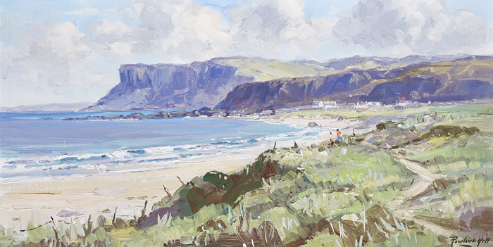 FAIRHEAD FROM THE BEACH, BALLYCASTLE by Rowland Hill ARUA (1915-1979) at Whyte's Auctions