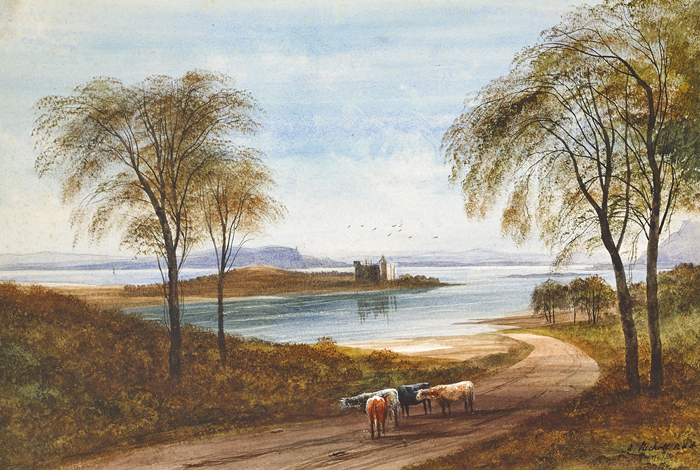DUNSTAFFNAGE CASTLE, ARGYLLSHIRE by Andrew Nicholl RHA (1804-1886) at Whyte's Auctions