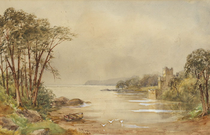 LAKESIDE CASTLE by William Bingham McGuinness RHA (1849-1928) at Whyte's Auctions
