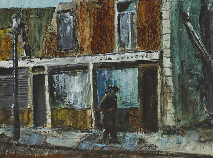 DUBLIN STREET, c.1940 by Seamus O'Cólmain (1925-1990) (1925-1990) at Whyte's Auctions