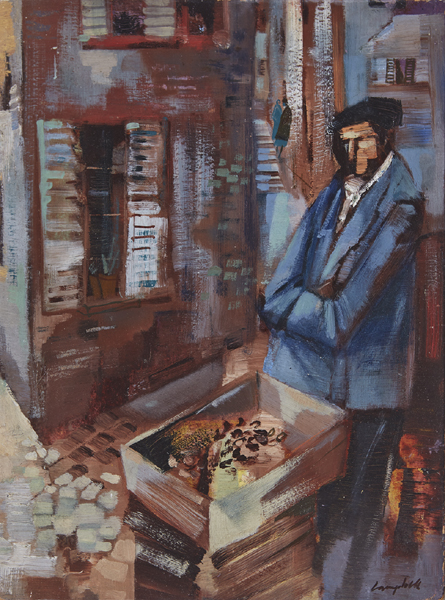 HOT CHESTNUT SELLER by George Campbell RHA (1917-1979) at Whyte's Auctions