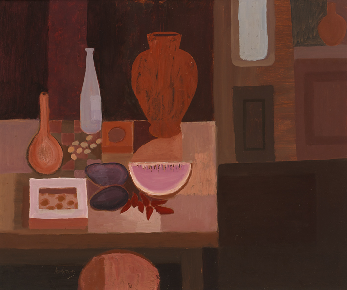 STILL LIFE WITH POTS by Arthur Armstrong RHA (1924-1996) RHA (1924-1996) at Whyte's Auctions