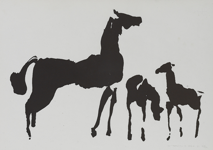 THE T�IN. MARE AND FOALS, 1969 by Louis le Brocquy HRHA (1916-2012) at Whyte's Auctions