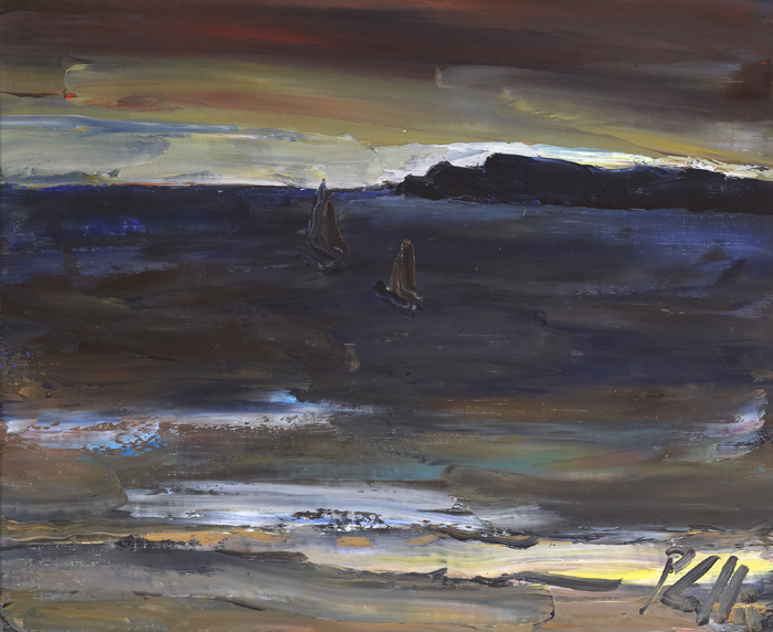 SEASCAPE WITH TWO BOATS by Peter Collis RHA (1929-2012) at Whyte's Auctions