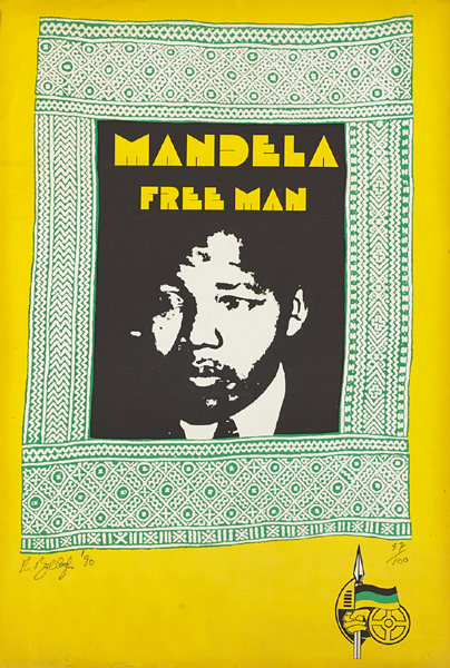 MANDELA FREE MAN, 1990 by Robert Ballagh (b.1943) (b.1943) at Whyte's Auctions
