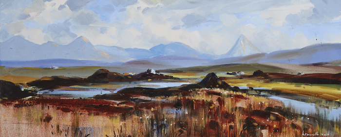 BOG LANDSCAPE, DONEGAL (MUCKISH AND ERRIGAL) by Kenneth Webb RWA FRSA RUA (b.1927) at Whyte's Auctions
