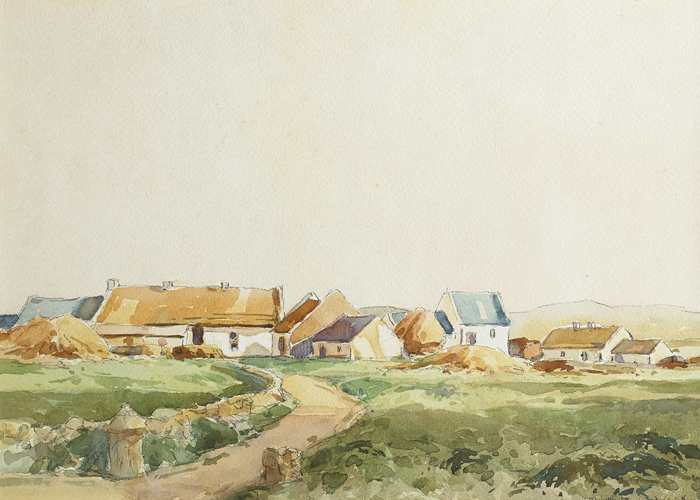 A COUNTY DOWN FARM, MINERSTOWN by Maurice Canning Wilks RUA ARHA (1910-1984) RUA ARHA (1910-1984) at Whyte's Auctions