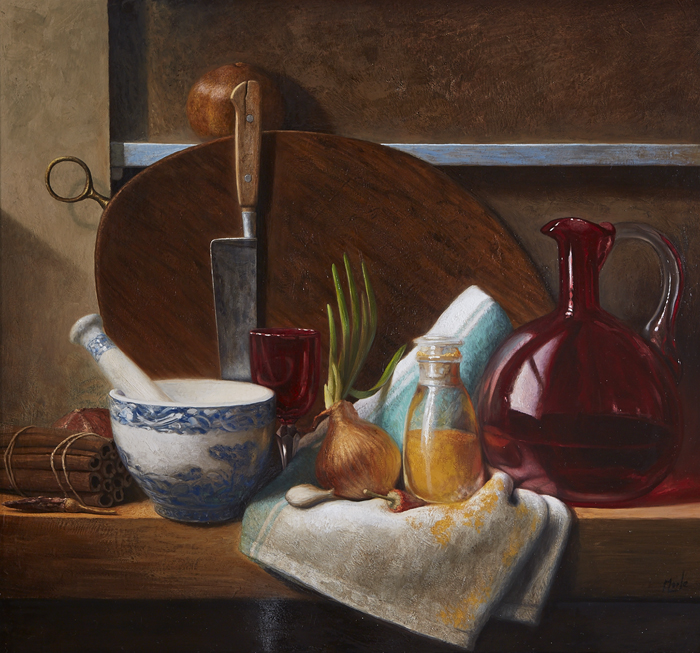 STILL LIFE WITH RED WINE by Stuart Morle (b.1960) at Whyte's Auctions