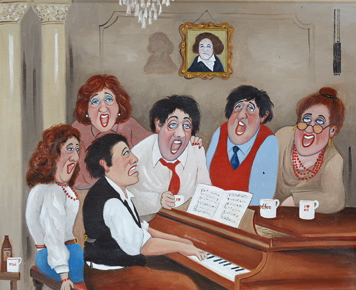 THE COFFEE CONCERT by John Schwatschke (b.1943) at Whyte's Auctions