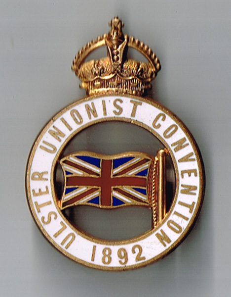 1892 Ulster Unionist Convention badge at Whyte's Auctions