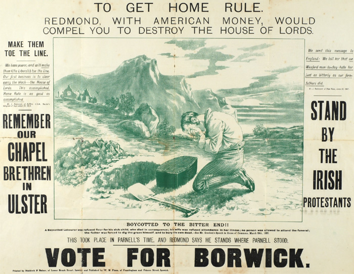 1910 Anti Home Rule Election Poster at Whyte's Auctions