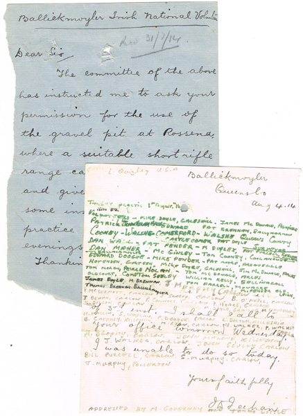 1914, July: Irish National Volunteers, Ballickmoyler, Laois. at Whyte's Auctions