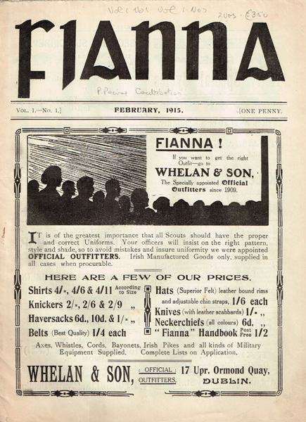 1915 (February). Fianna. First Issue of Irish National Scouts journal. at Whyte's Auctions