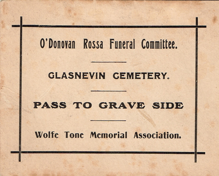 O'Donovan Rossa Funeral, Pass to Grave Side at Whyte's Auctions
