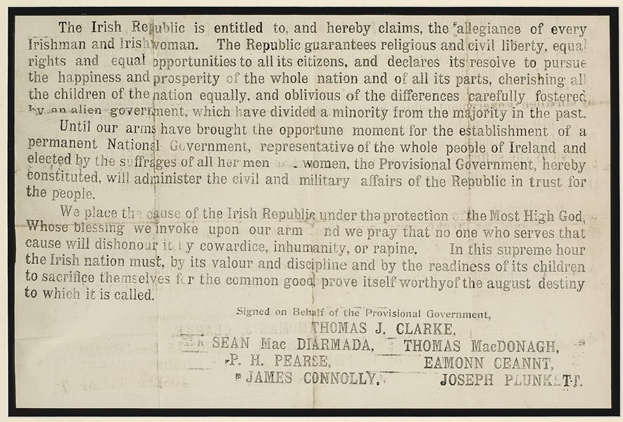 1916. Proclamation of The Irish Republic. at Whyte's Auctions