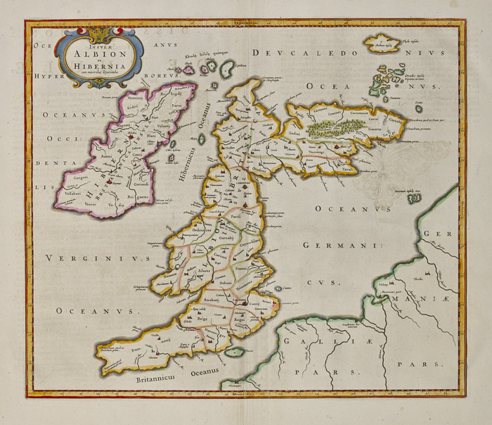 17th Century Map. Blaeu, Willem Janszoon. Insulae Albion et Hibernia at Whyte's Auctions