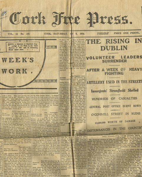 1916, Cork Free Press, The Rising in Dublin at Whyte's Auctions