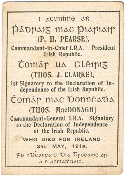 In Memoriam. A collection of nine Memorial and Anniversary cards for leaders of the 1916 Rising at Whyte's Auctions