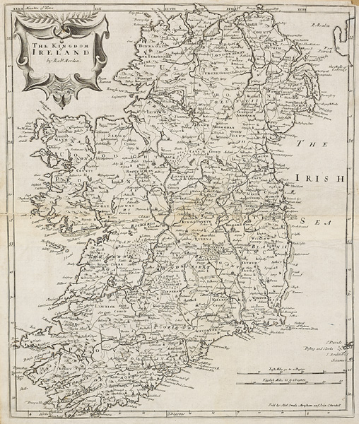 17th Century Map. Mordon, Robert. The Kingdom of Ireland at Whyte's Auctions