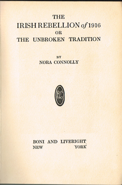 Connolly, Nora. The Irish Rebellion of 1916 at Whyte's Auctions