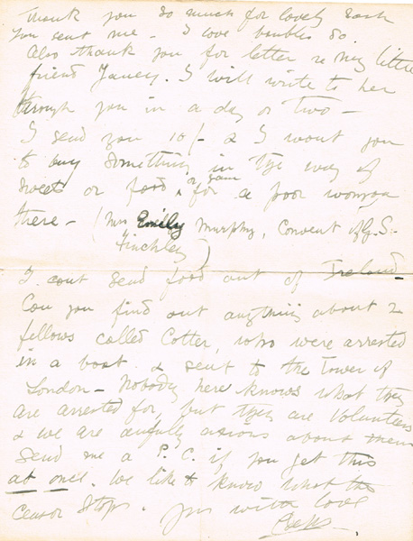 1918 Two handwritten letters from Constance Markievicz. at Whyte's Auctions