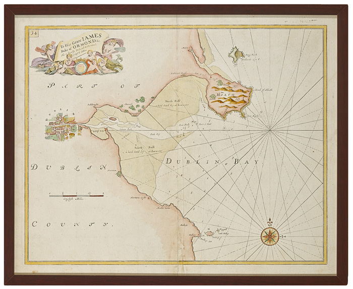 Greenvile Collins, Dublin Bay sea chart at Whyte's Auctions