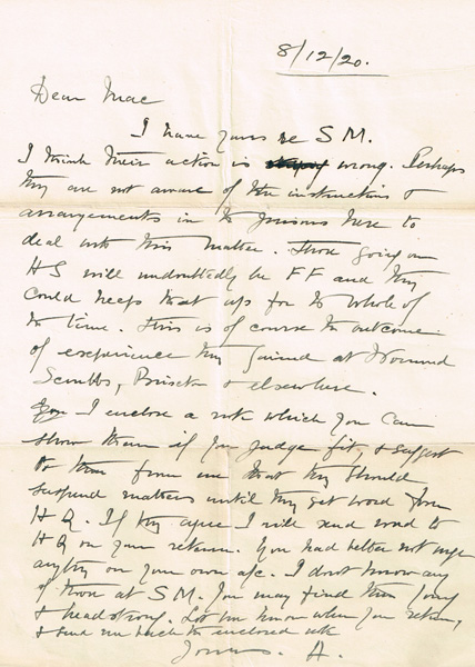 1920 (8 December) letter from Art O'Brien to JH MacDonnell concerning Terence MacSwiney and other hunger strikers. at Whyte's Auctions