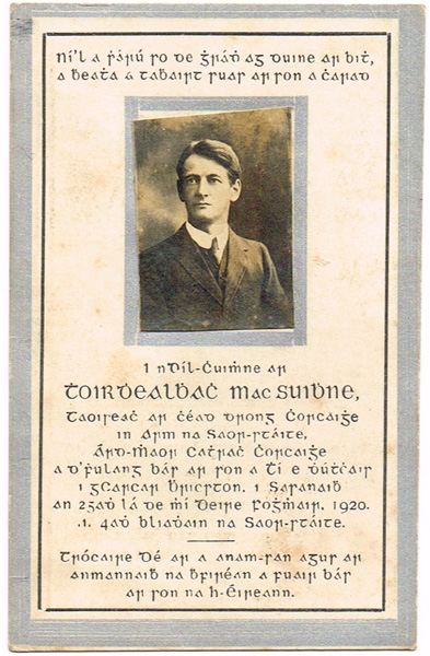 1920 Terence MacSwiney memorial card at Whyte's Auctions