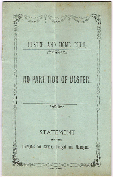 1921. No Partition of Ulster Statement at Whyte's Auctions