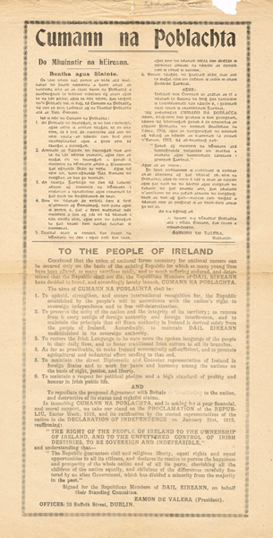 1922 (7 April) Posters announcing formation of Anti-Treaty party - Cumann na Poblachta. at Whyte's Auctions