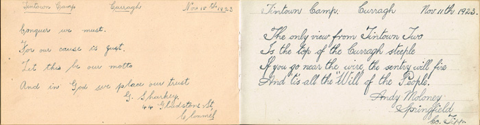 1923 Tintown Internment Camp. Autograph book at Whyte's Auctions
