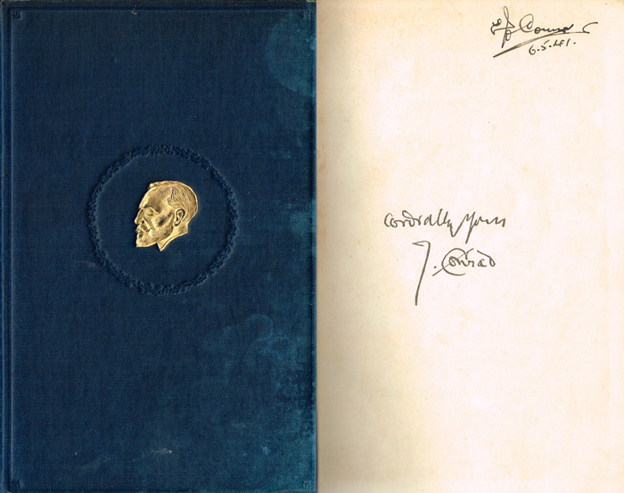 Conrad, Joseph. 'Note on Life and Letters', signed by the author at Whyte's Auctions