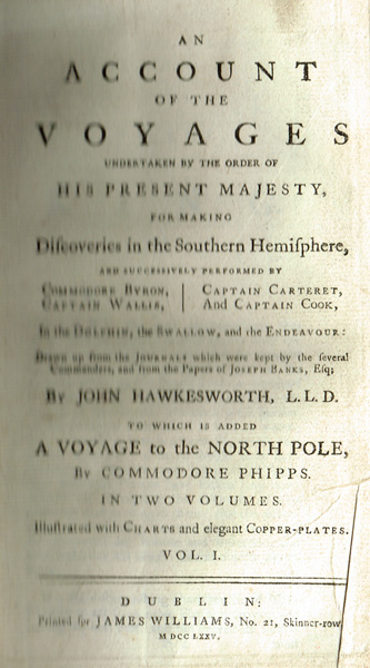 Hawkesworth, John. An Account of the Voyages Undertaken by the Order of His Present Majesty... at Whyte's Auctions