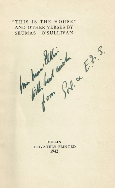 O'Sullivan, Seamus [James Sulllivan Starkey] signed works (3). at Whyte's Auctions