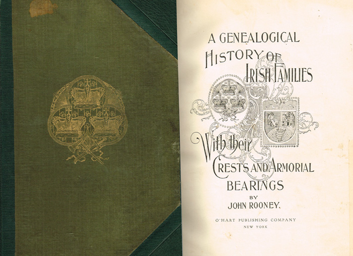 Rooney, John. A Genealogical History of Irish Families with Their Crests and Armorial Bearings at Whyte's Auctions