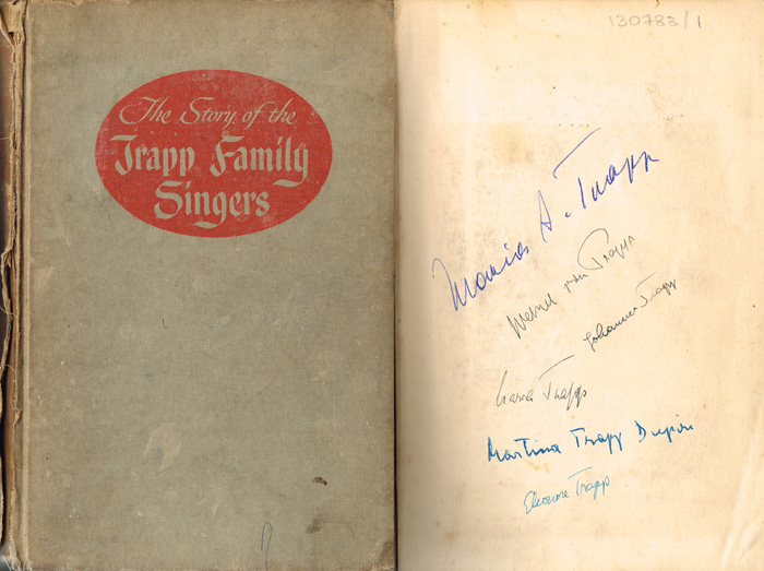 Trapp, Maria Augusta. The Story of the Trapp Family Singers, signed. at Whyte's Auctions