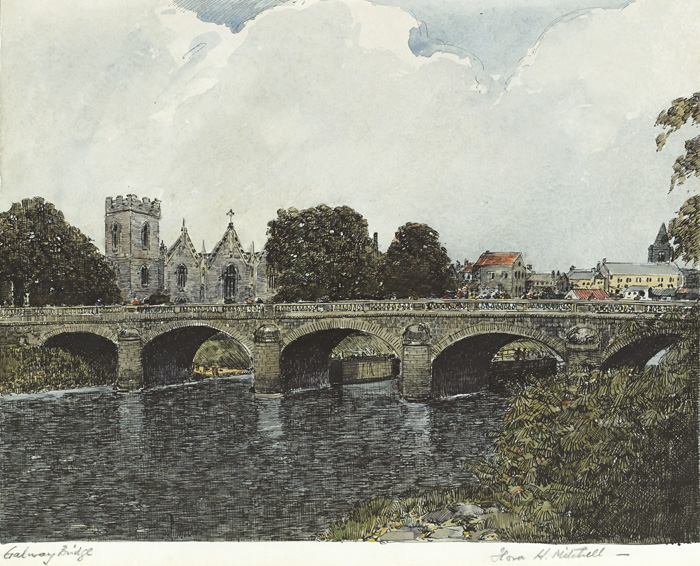 GALWAY BRIDGE by Flora H. Mitchell sold for �1,150 at Whyte's Auctions