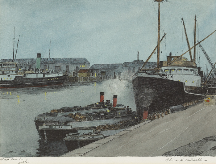 ALEXANDRA BASIN, DUBLIN by Flora H. Mitchell (1890-1973) (1890-1973) at Whyte's Auctions