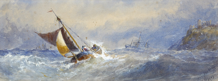 SHIPPING IN ROUGH SEAS, 1861 by Edwin Hayes RHA RI ROI (1819-1904) RHA RI ROI (1819-1904) at Whyte's Auctions