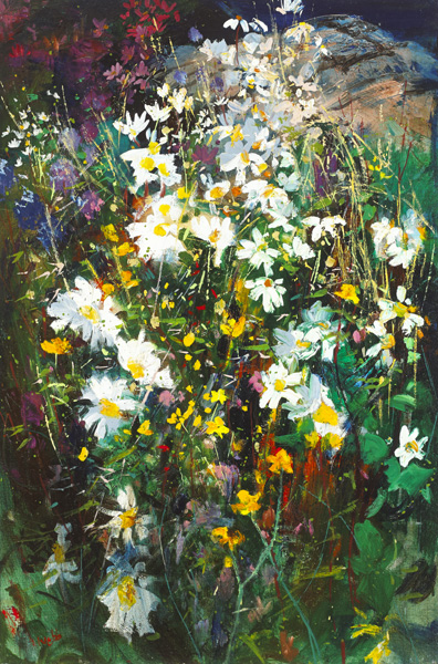 BUTTERCUPS AND DAISIES by Kenneth Webb RWA FRSA RUA (b.1927) at Whyte's Auctions