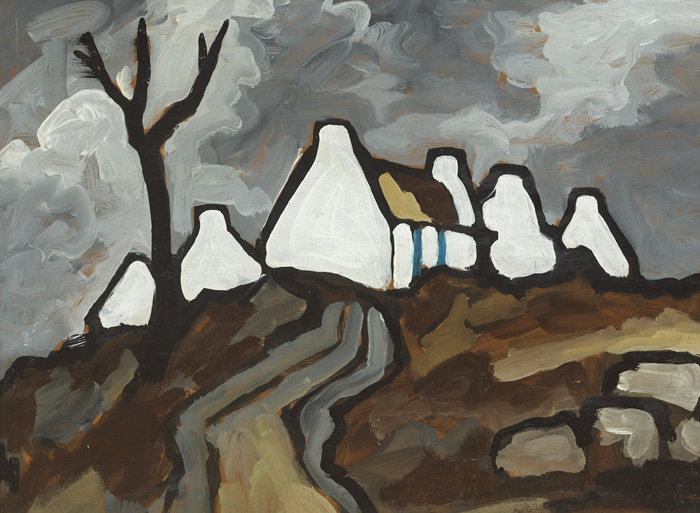 ROAD INTO A VILLAGE by Markey Robinson (1918-1999) (1918-1999) at Whyte's Auctions