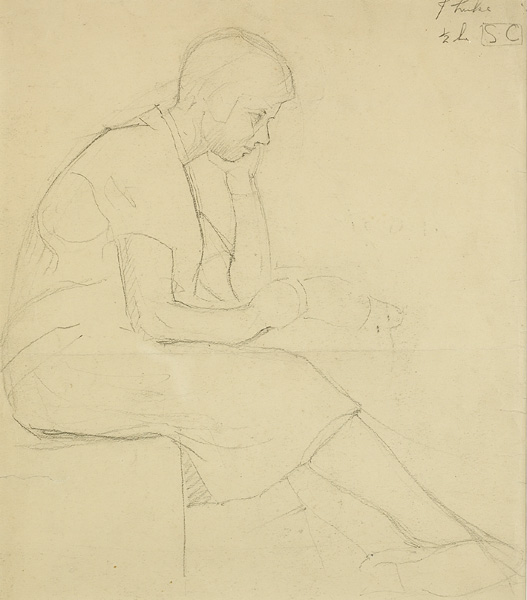SEATED FEMALE IN PROFILE (0.5 HOUR), STUDY OF BEECH, 1927 and HEAD OF A GIRL (SET OF 3) by John Luke RUA (1906-1975) RUA (1906-1975) at Whyte's Auctions
