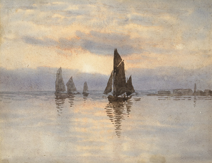 SAILING BOATS AT SUNSET by William Percy French (1854-1920) at Whyte's Auctions