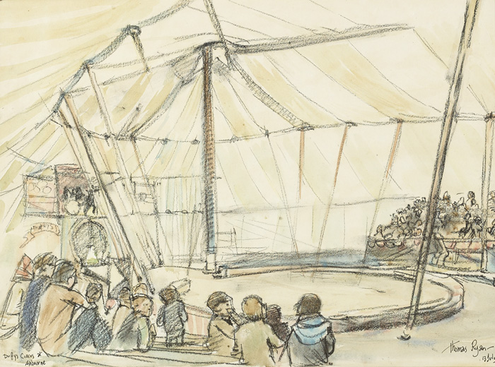 MATINEE IN ASHBOURNE, DUFFY'S CIRCUS, 1974 by Thomas Ryan PPRHA (1929-2021) at Whyte's Auctions